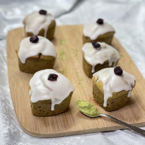 cake matcha cranberries