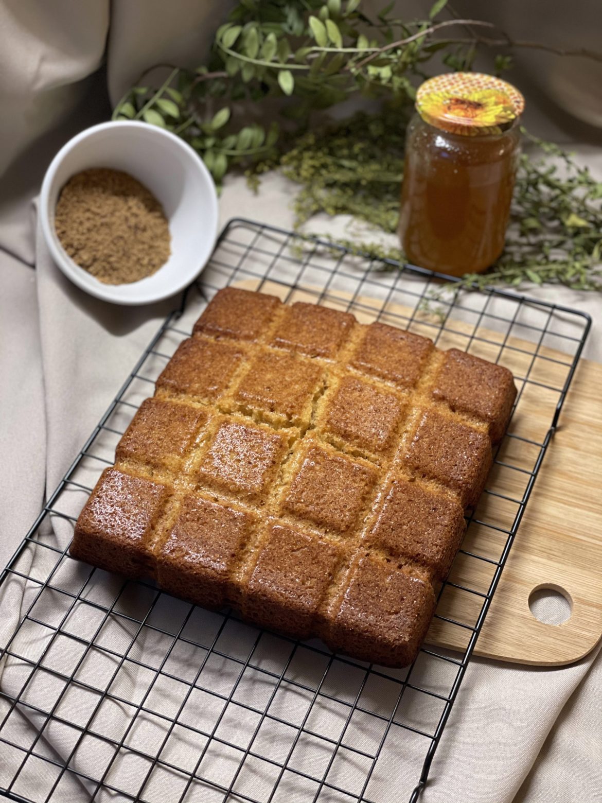 Gateau miel Orange gingembre