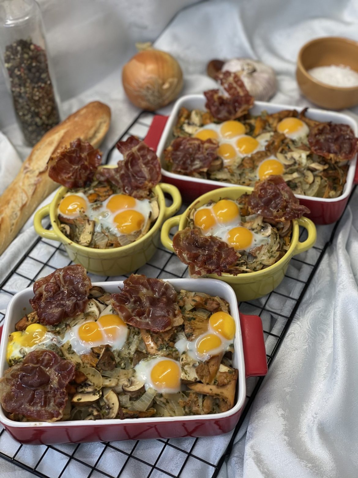 oeuf cocotte poelée champignon