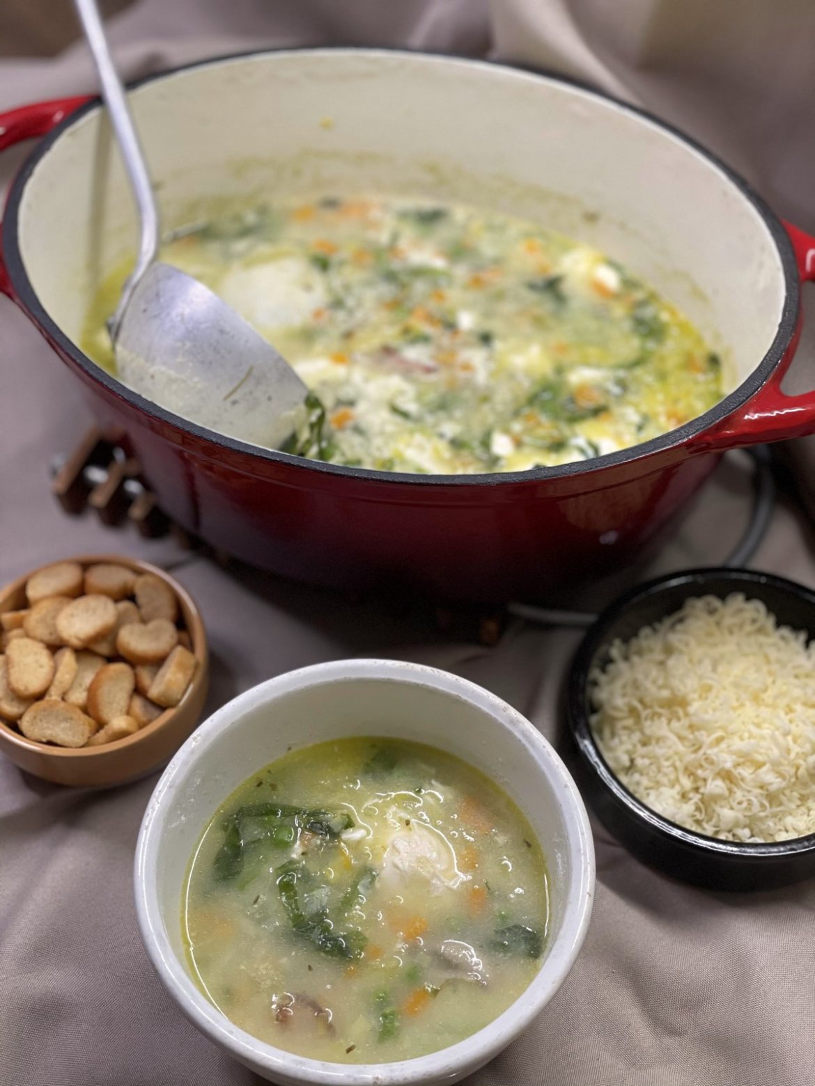 soupe oeuf ricotta légumes
