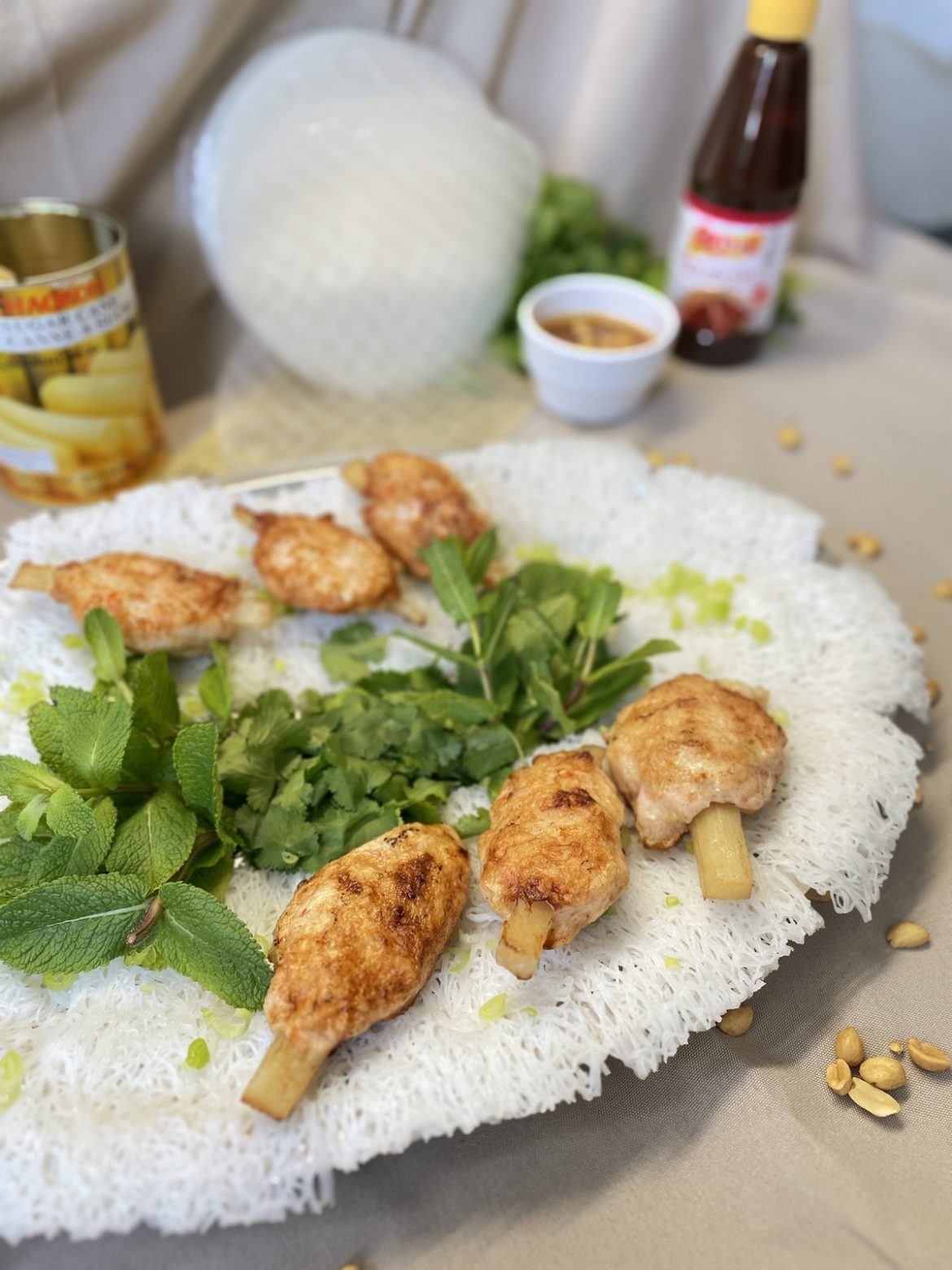 chao tom Brochettes de crevettes vietnamienne