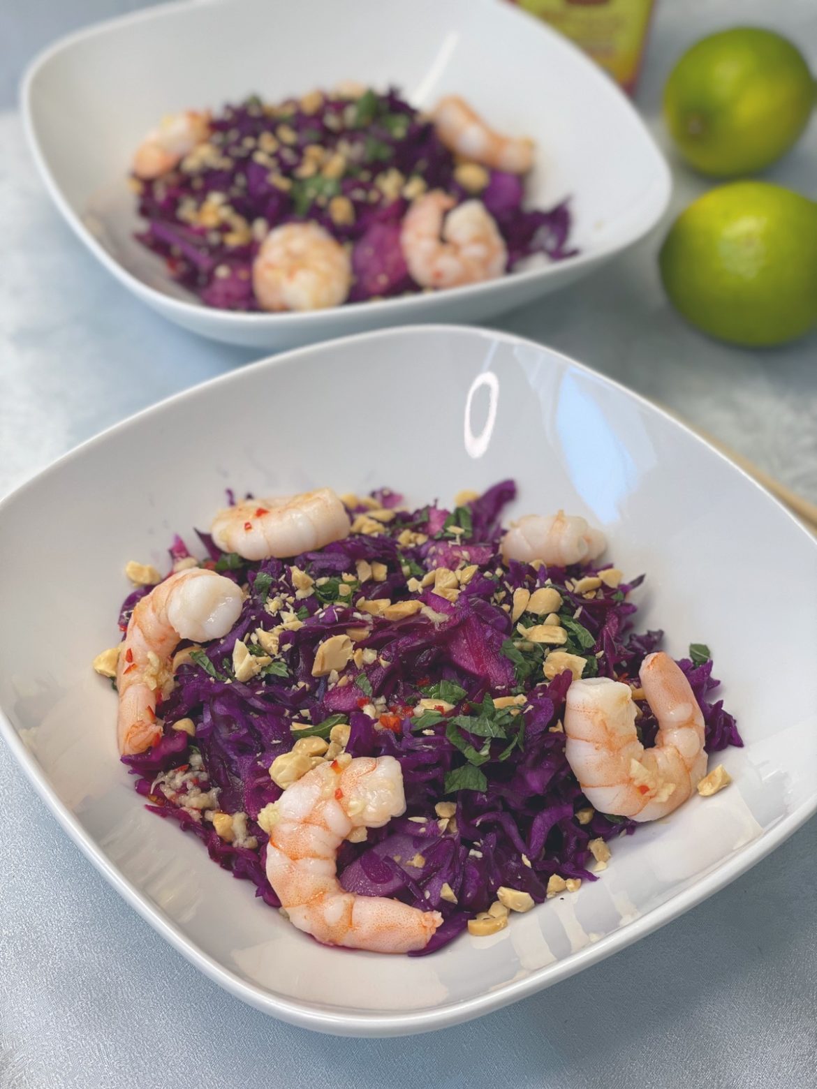 salade chou rouge crevette