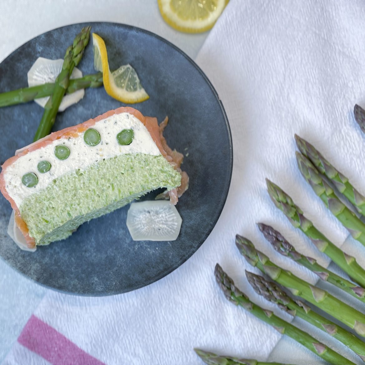 Terrine asperges, ricotta, saumon