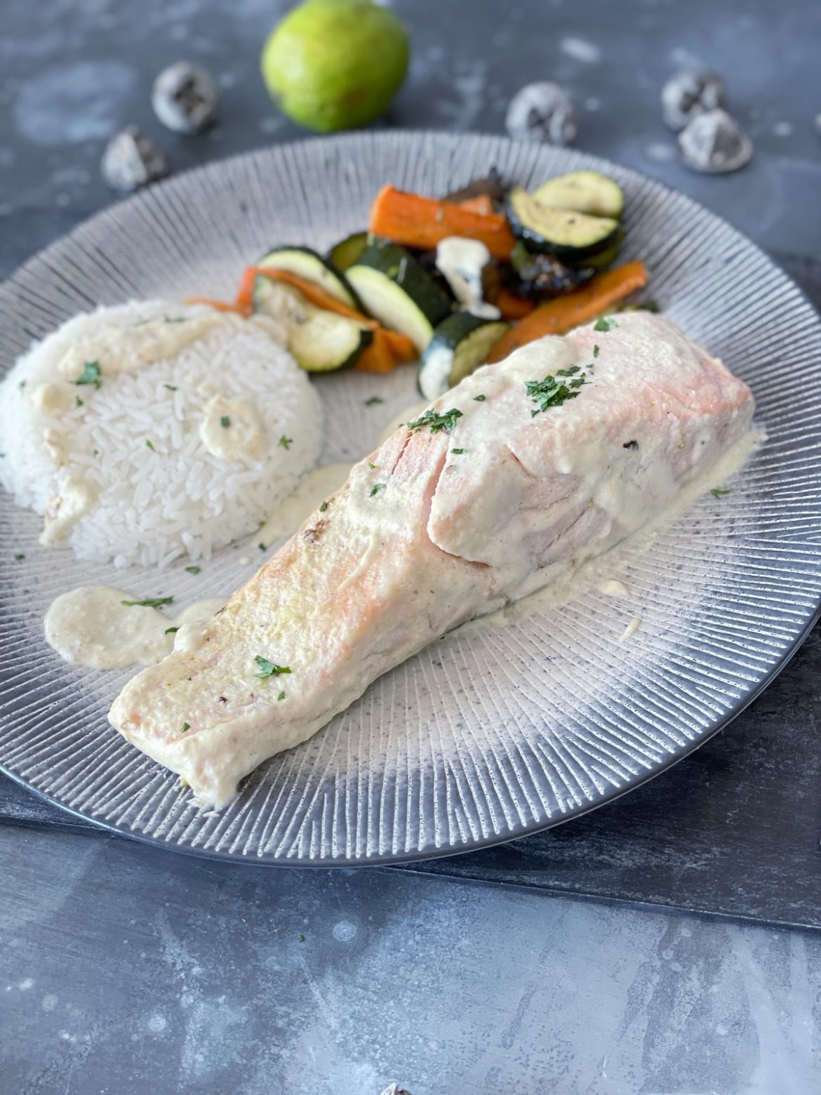 Saumon curry coco