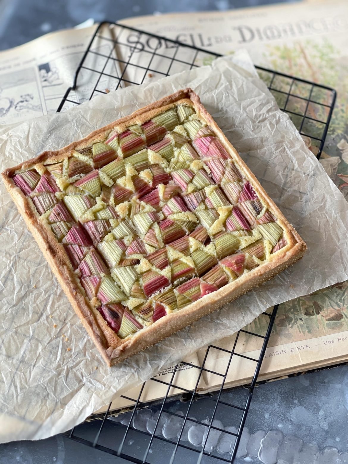 Tarte rhubarbe amande