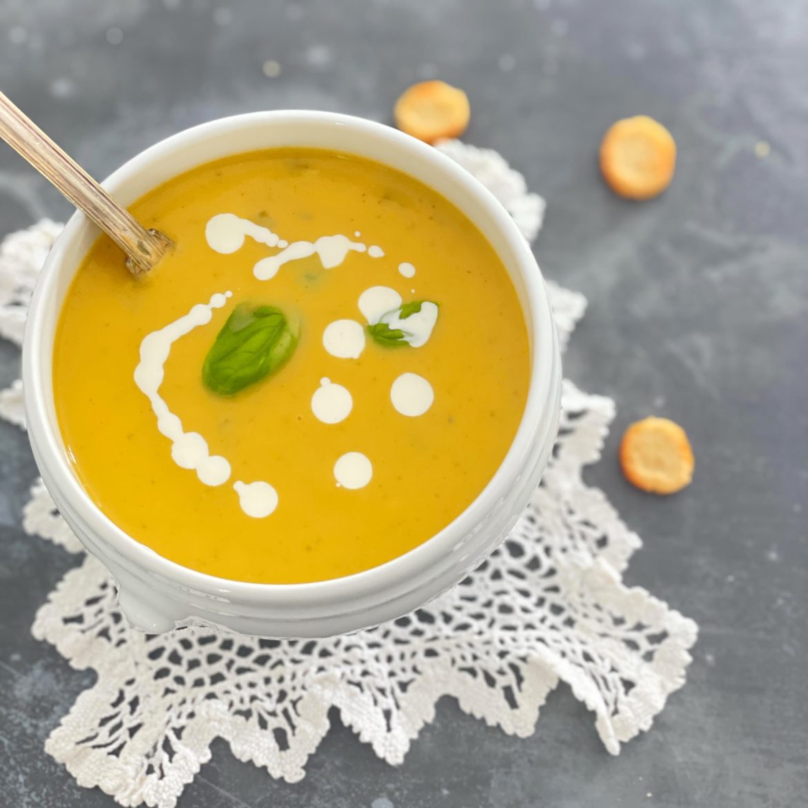 velouté courgette patate douce basilic