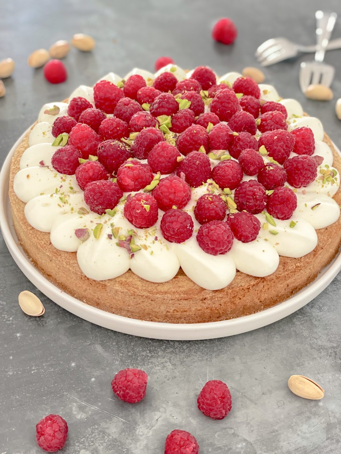 tarte pistachine framboise