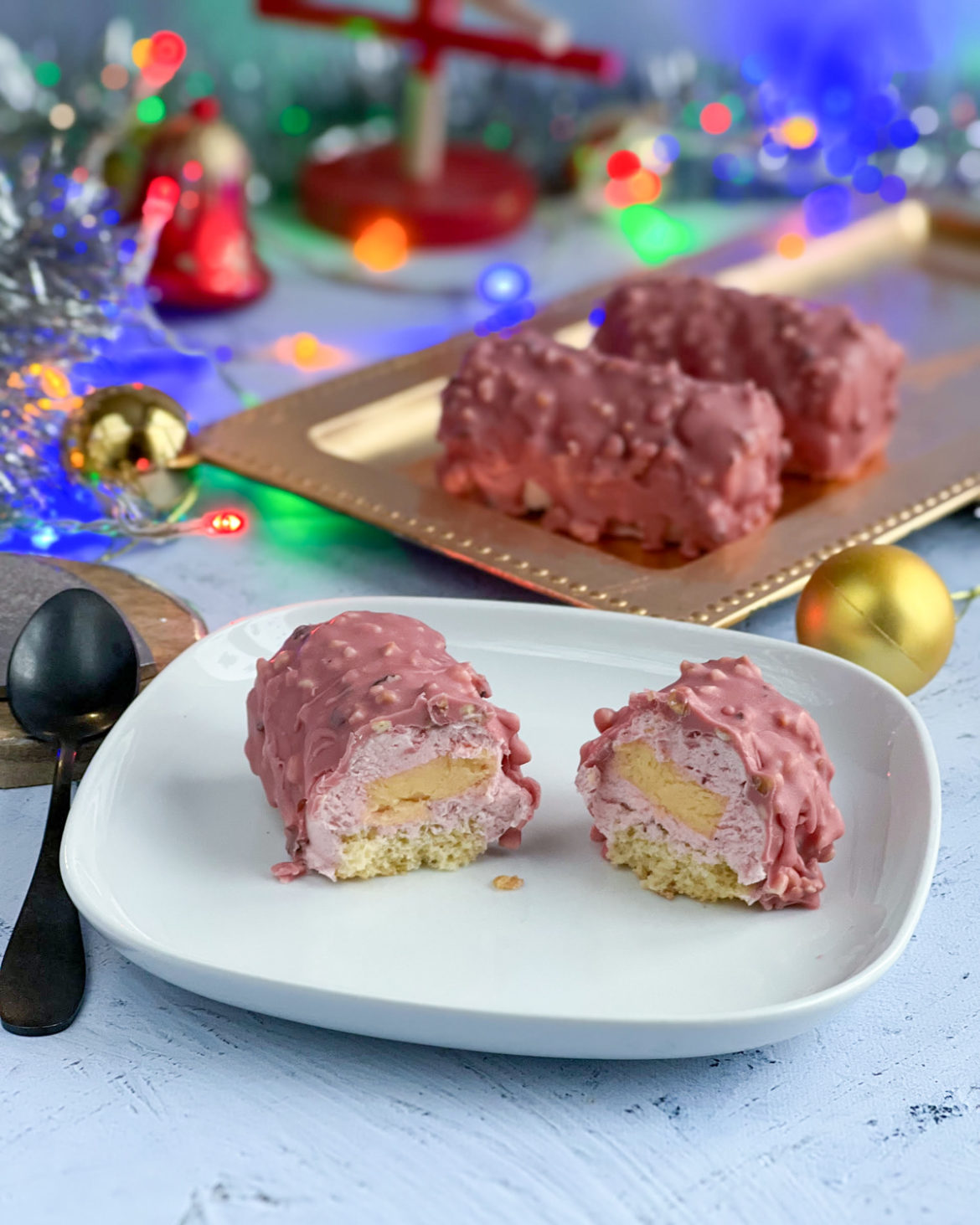 bûche rocher fraise yuzu
