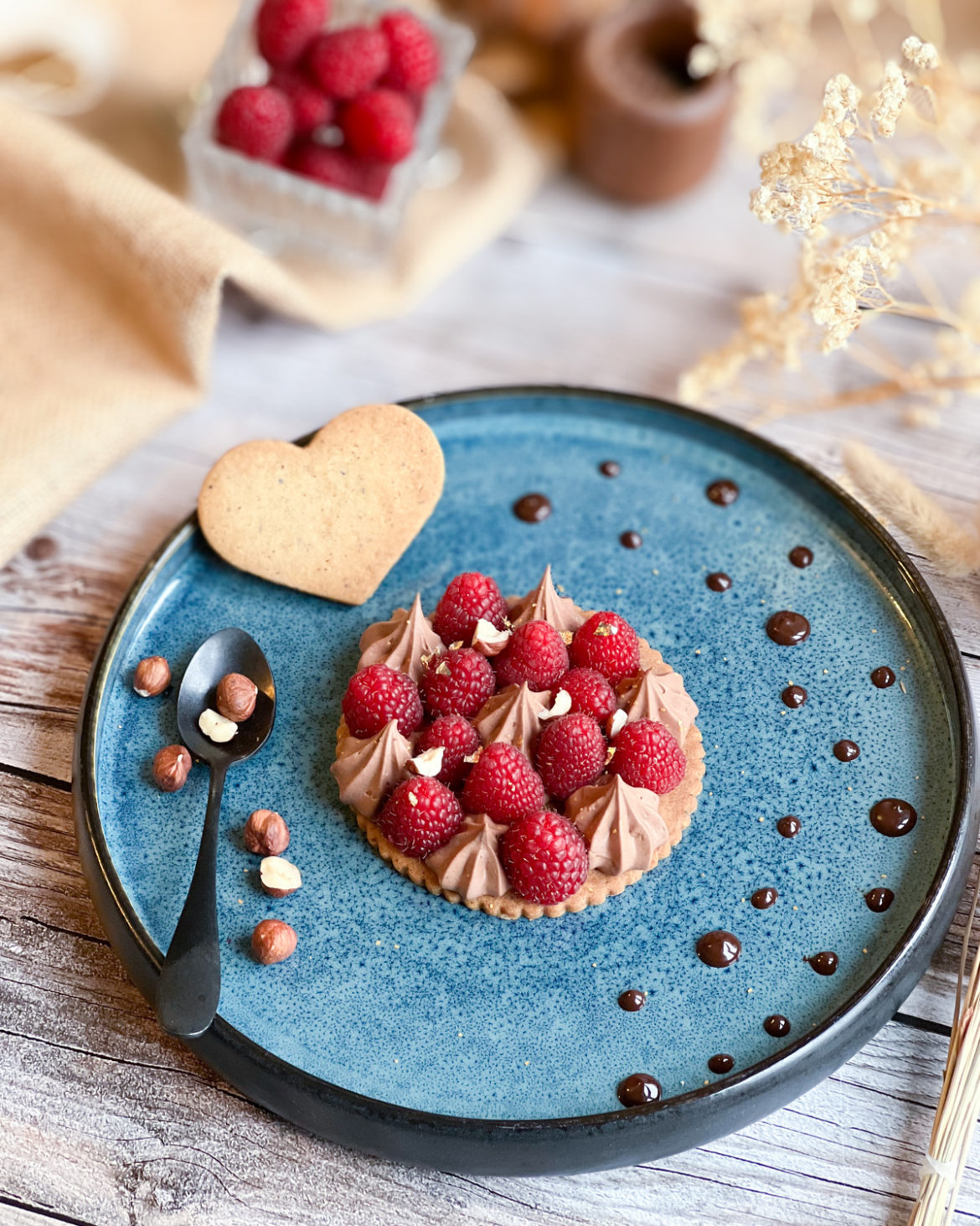 Sablés noisettes chocolat framboise