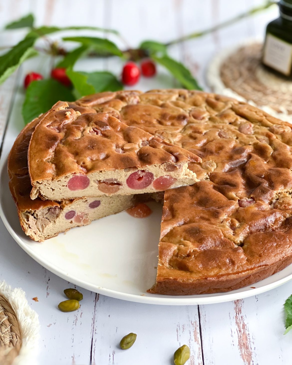 recette flan pistache cerise